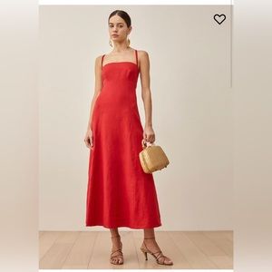 Reformation rai linen dress size 2